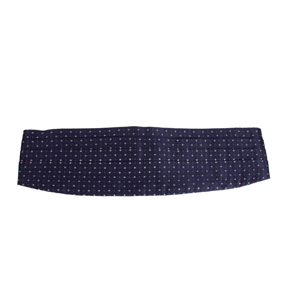 TINO COSMA NAVY BLUE & WHITE SMOKING BELT-CUMMERBUND | MENS SIZE L - Picture 1 of 4